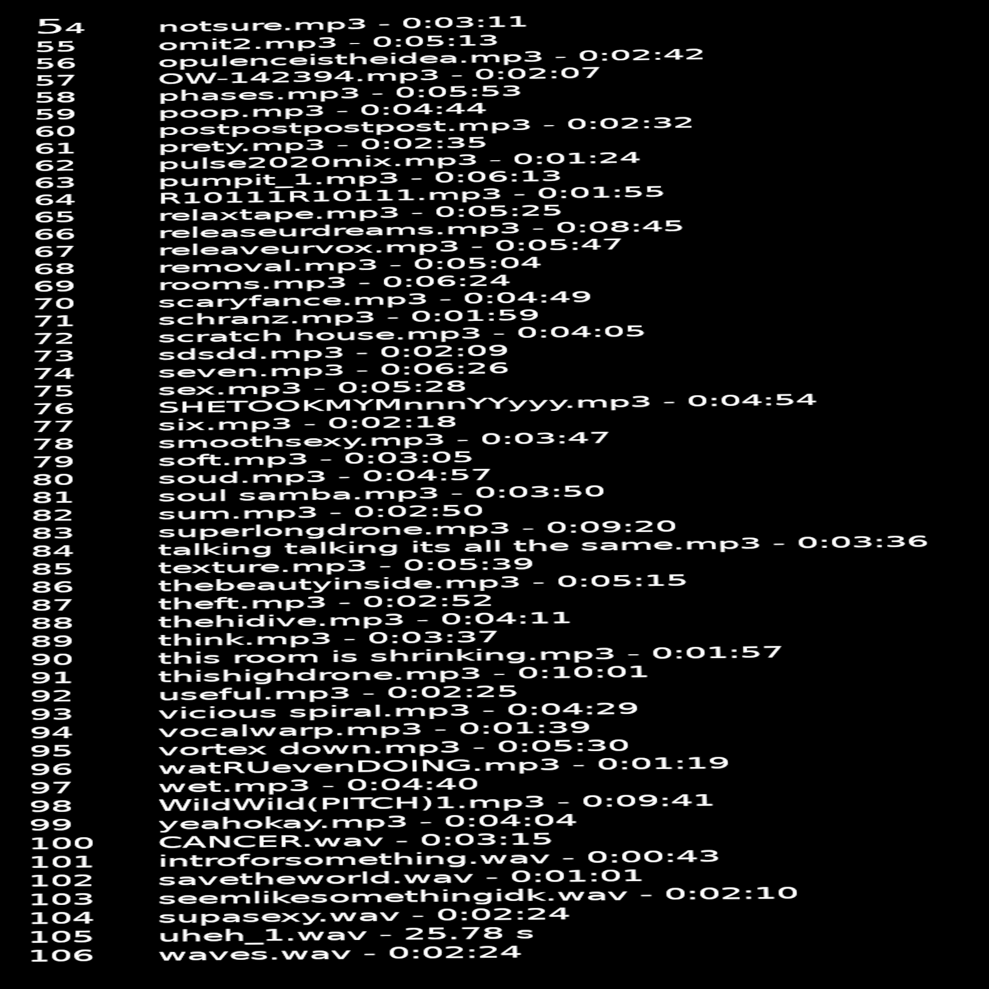 Track Listing Part 2